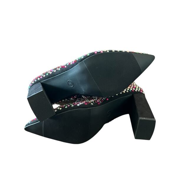 Wild Pair Ingrid Pointed Toe Bling Dress Booties Rhinestone Multi Color NEW 7 - Picture 6 of 9